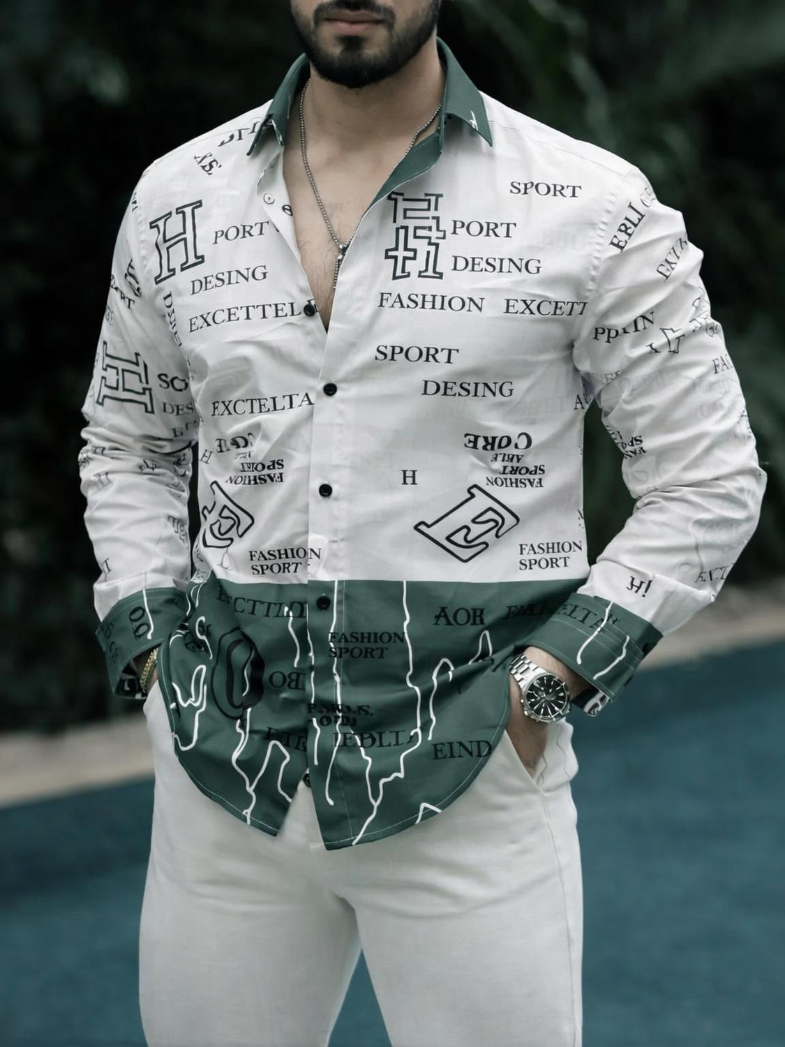 Image of iCome Men Graphic Print Casual Multicolor Shirt