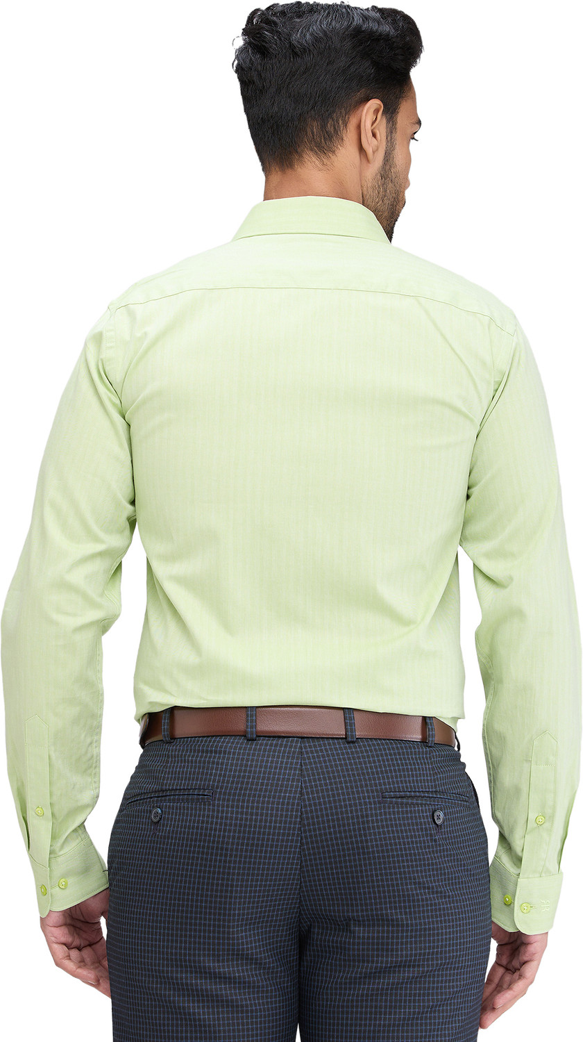 Image of Raymond Men Solid Formal Green Shirt