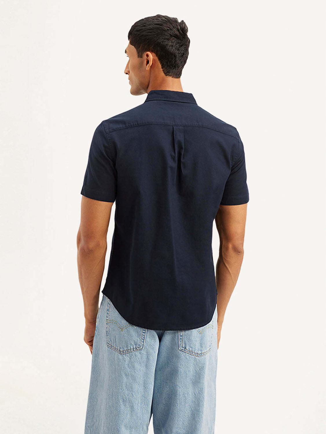 Image of LEVI'S Men Solid Casual Blue Shirt