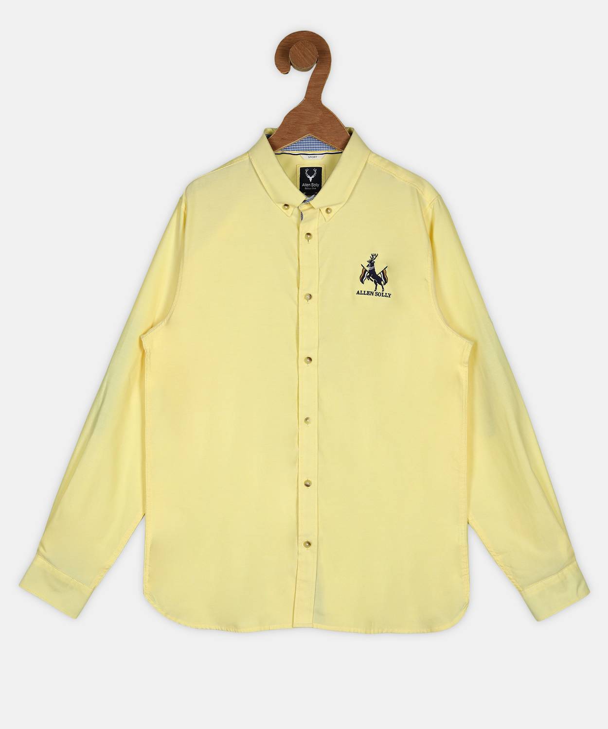 Allen Solly Boys Solid Casual Yellow Shirt