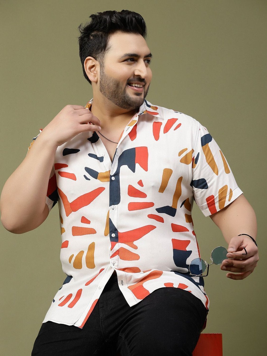 Image of RIGO Men Printed Casual Multicolor Shirt