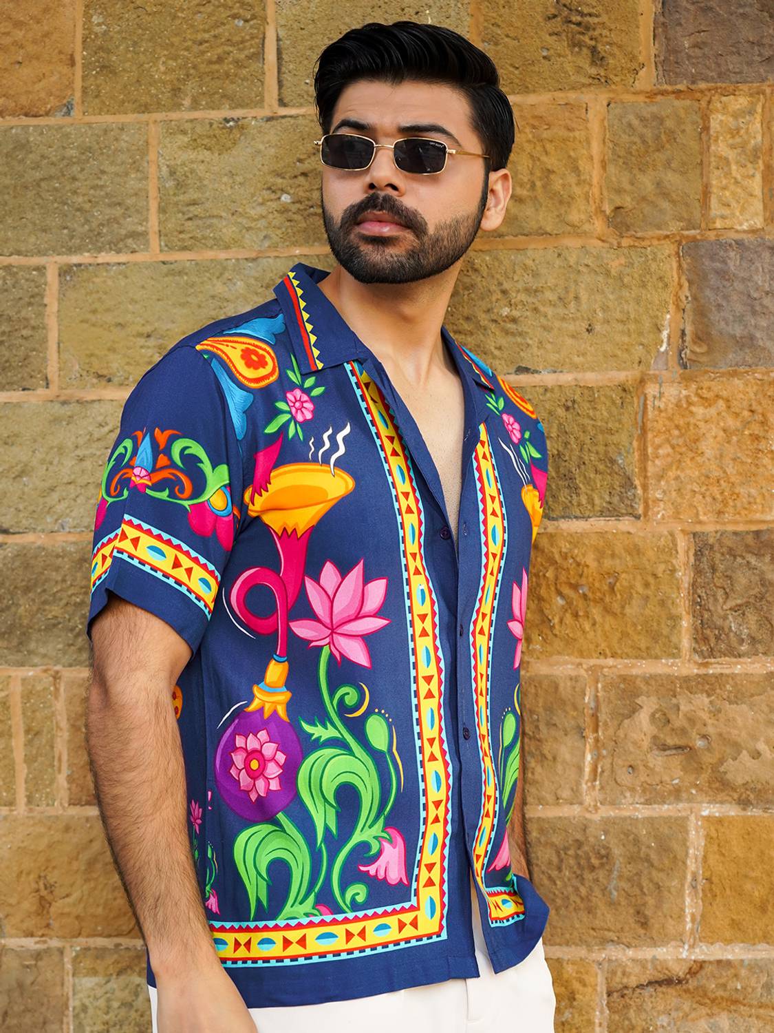 MyDesignation Men Floral Print Festive Multicolor Shirt - Buy