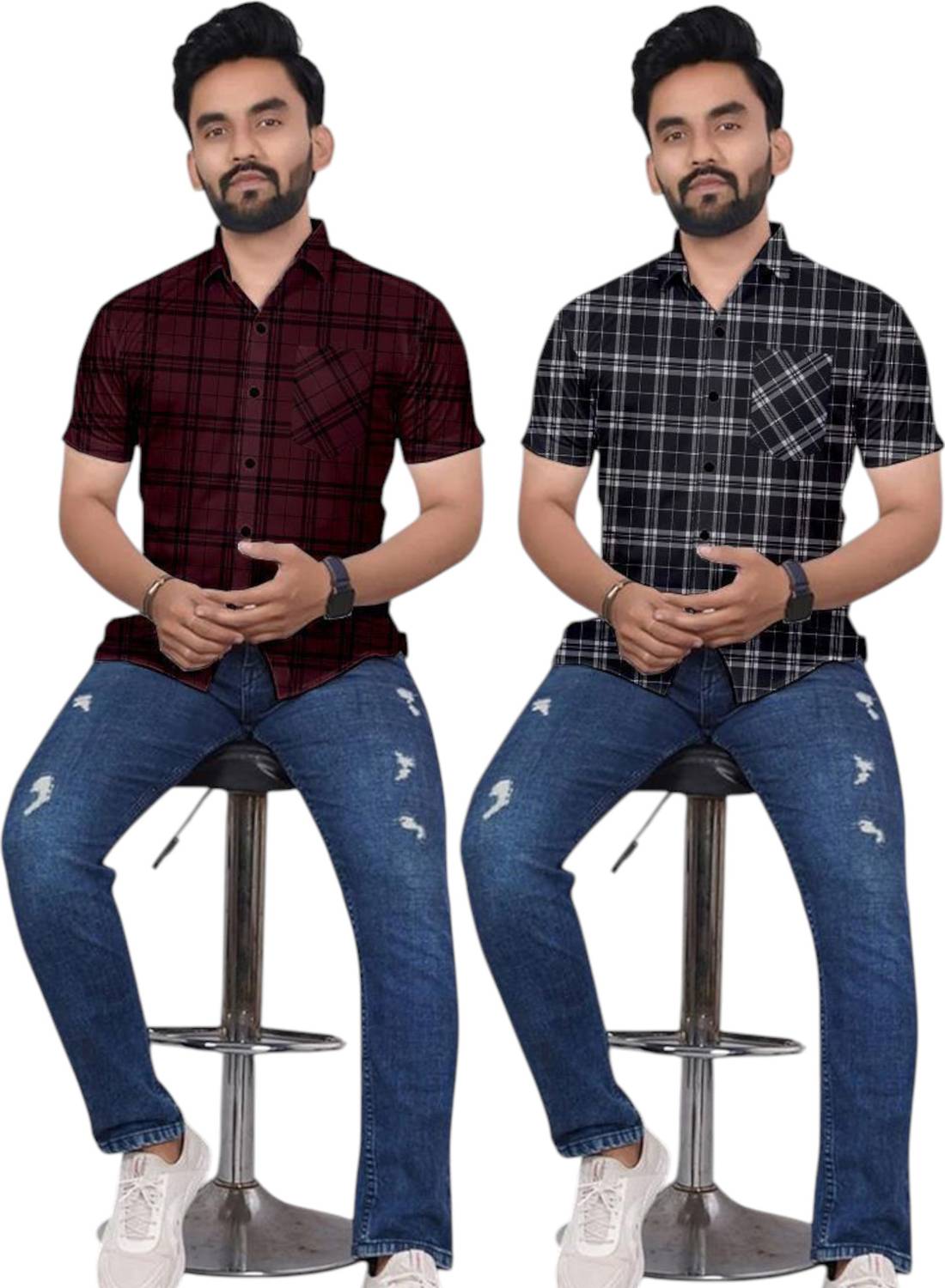 SNKV Men Checkered Multicolor Shirt - Image 3