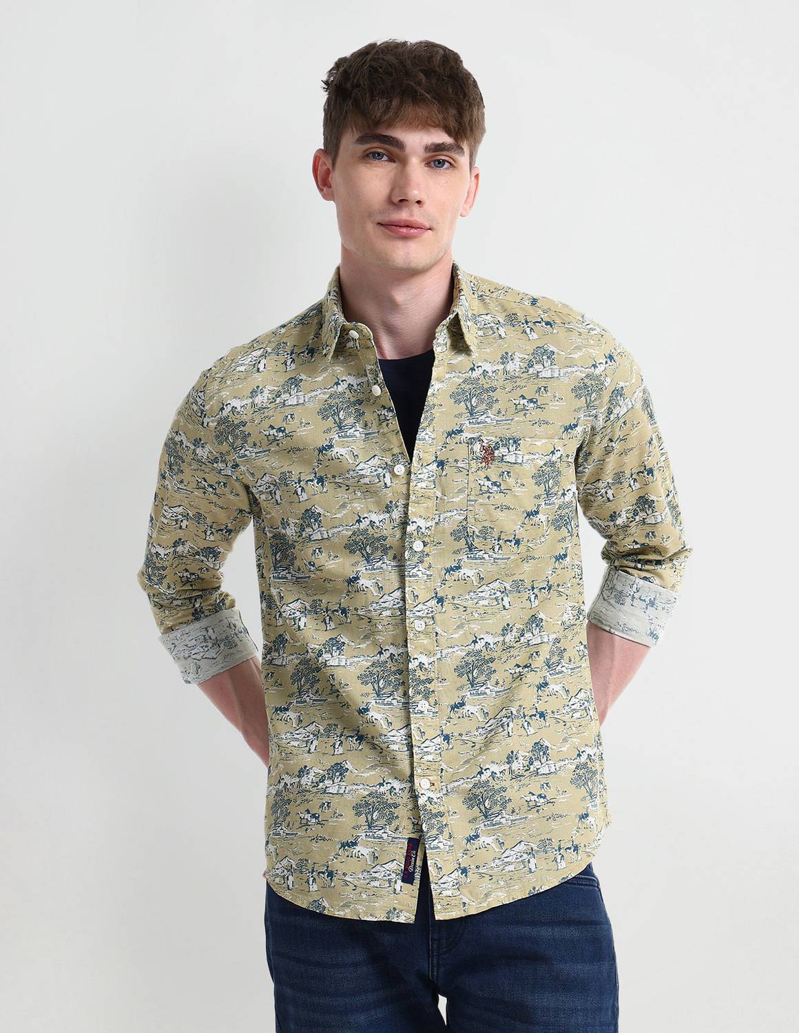 U.S. POLO ASSN. Men Multicolor Printed Casual Shirt - Image 1