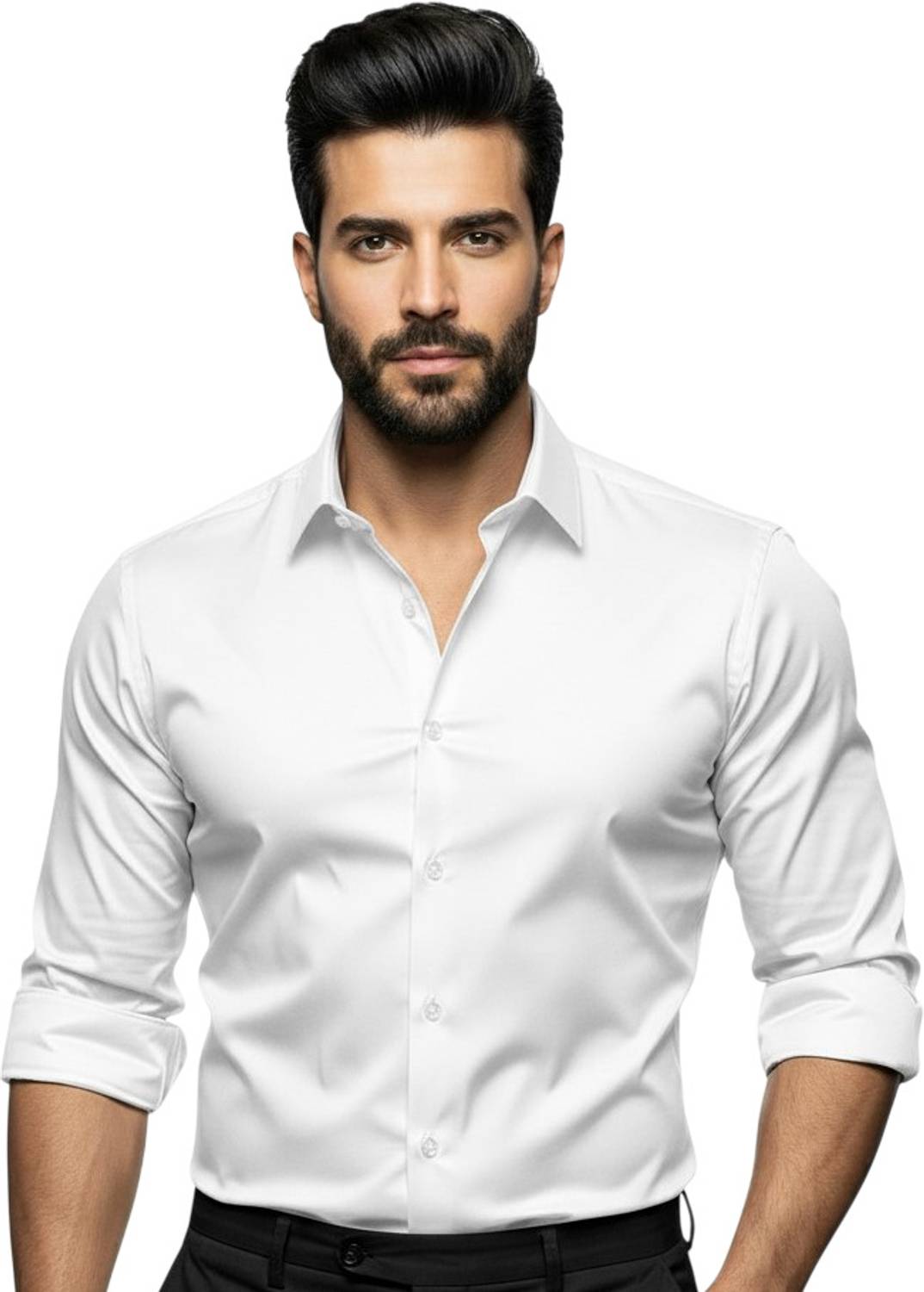 Vivatra Men Solid Casual White Shirt - Image 1