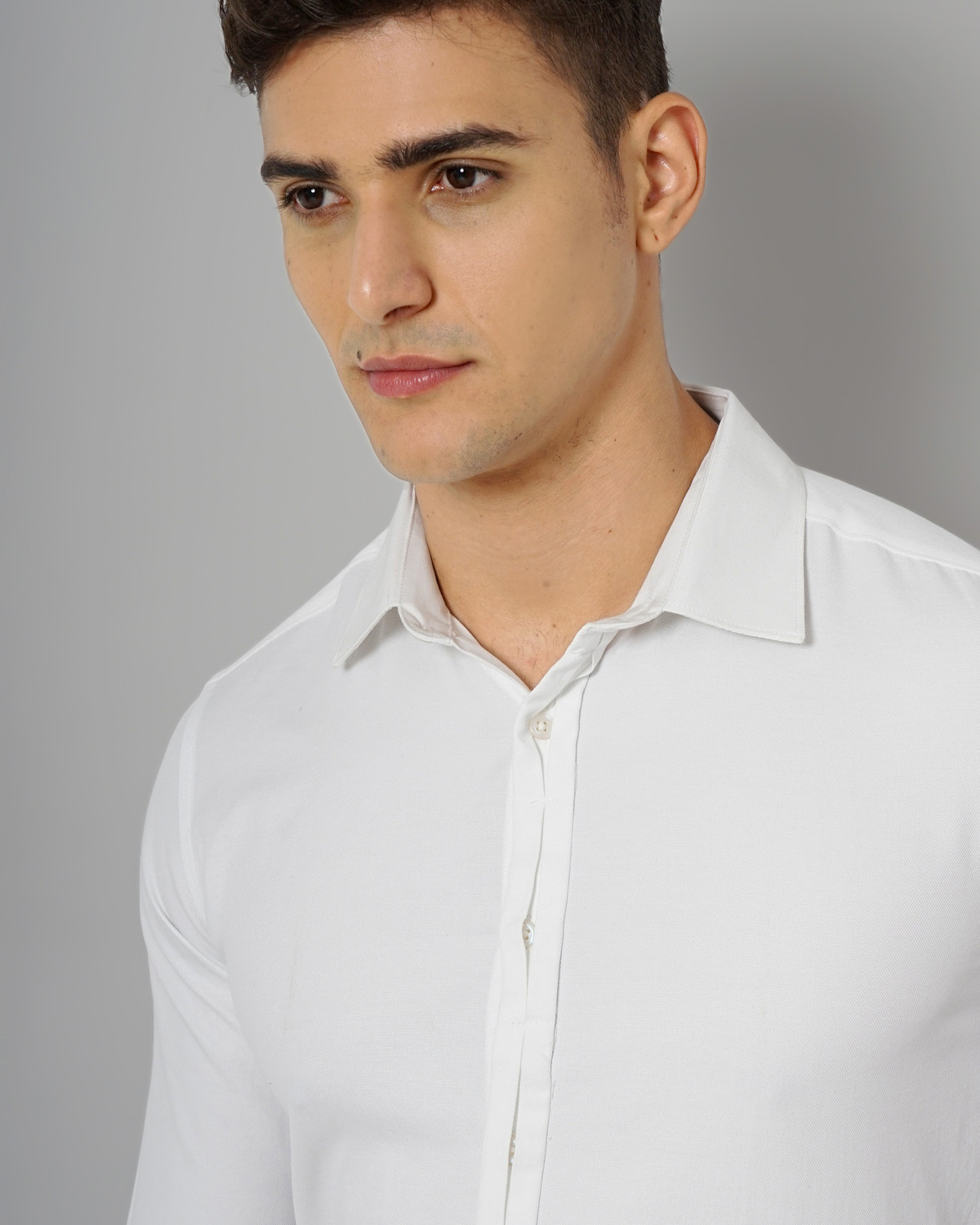 Image of The Indian Garage Co. Men Solid Formal White Shirt