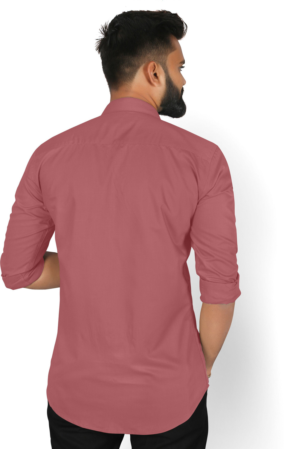 Image of FIBERMILL Men Solid Formal Pink Shirt