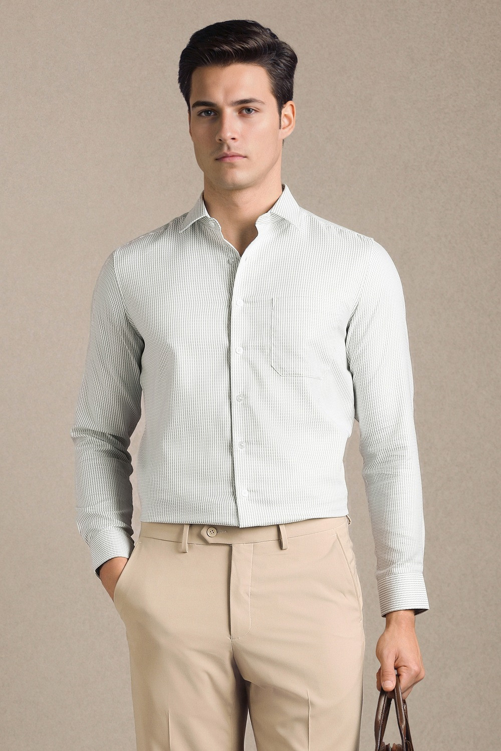 Image of LOUIS PHILIPPE Men Slim Fit Striped Formal Shirt