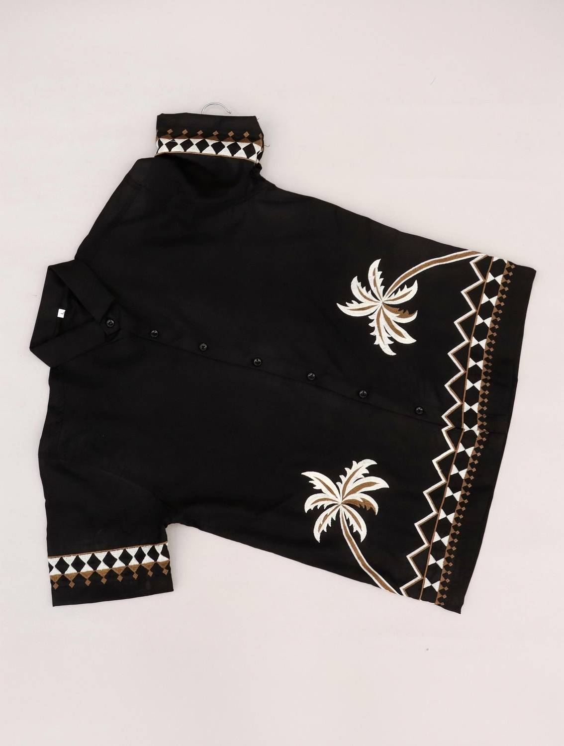 LEMZODIC Men Embroidered Casual Black Shirt - Image 1