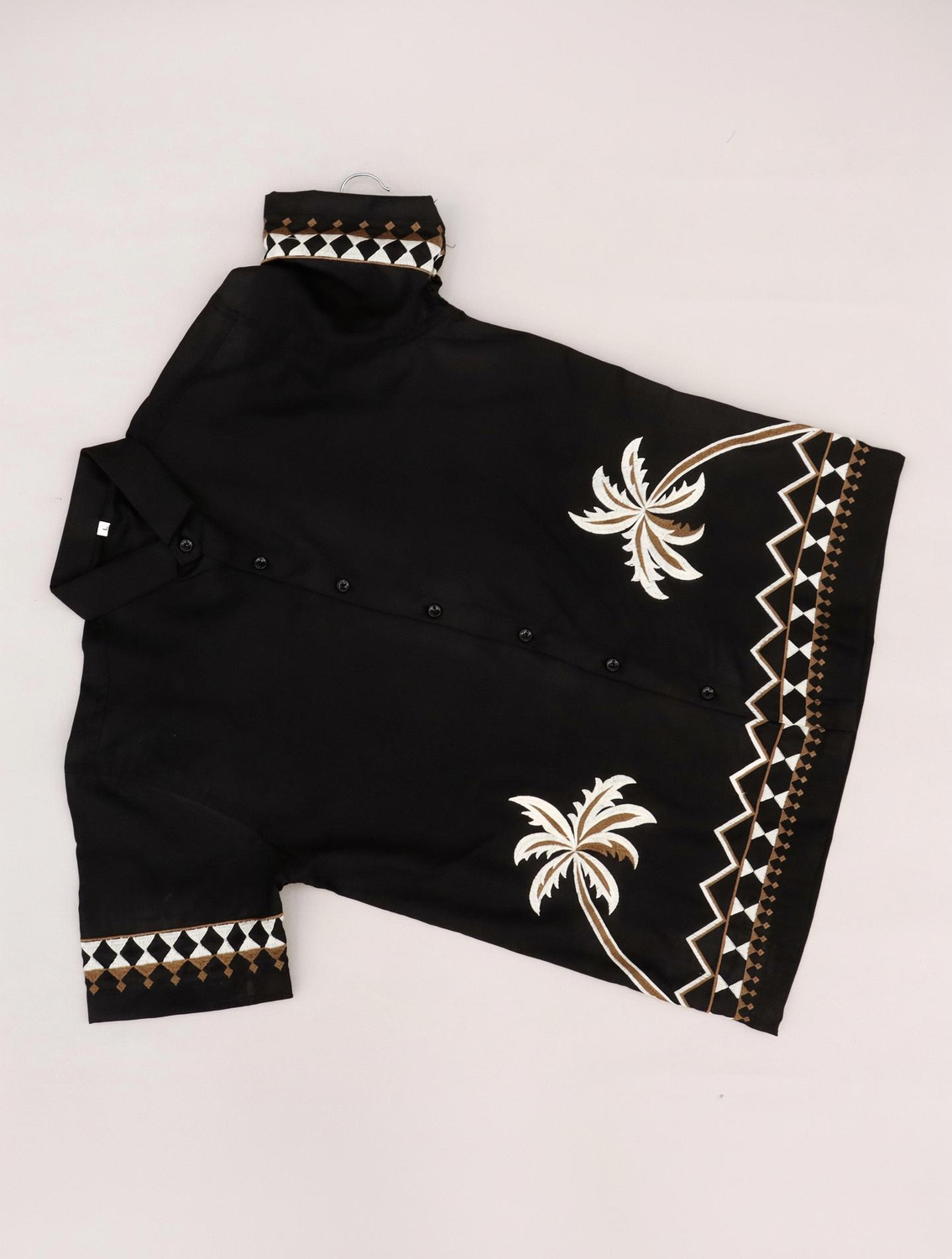 Image of LEMZODIC Men Embroidered Casual Black Shirt