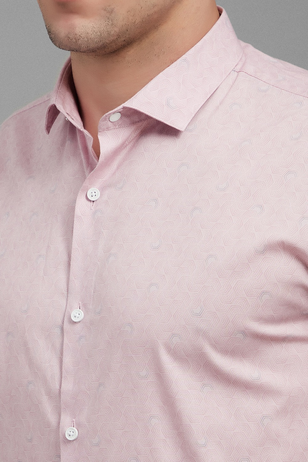 Image of LOUIS PHILIPPE Men Printed Casual Pink Shirt