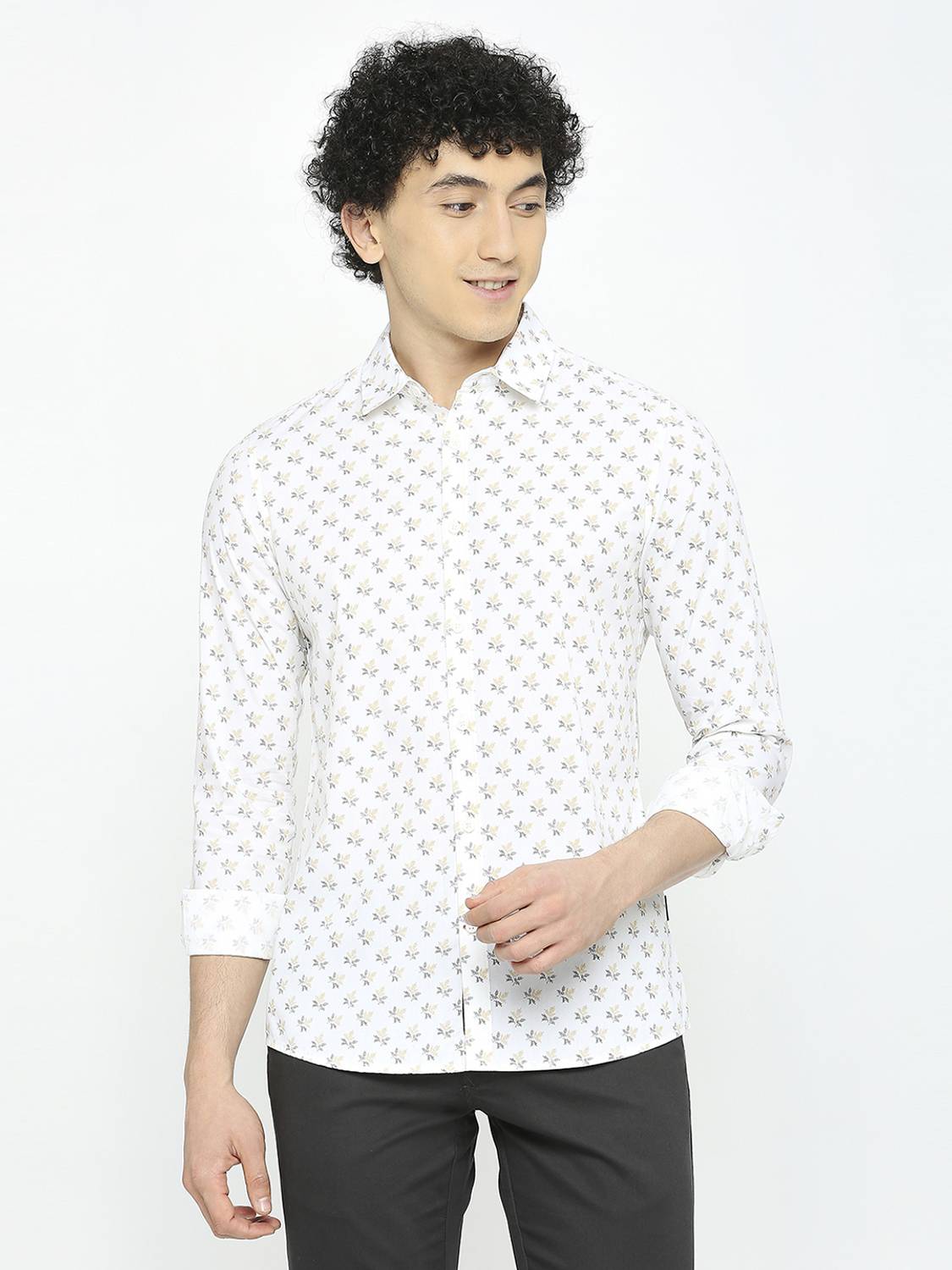 BEING HUMAN Men Solid Casual White Shirt