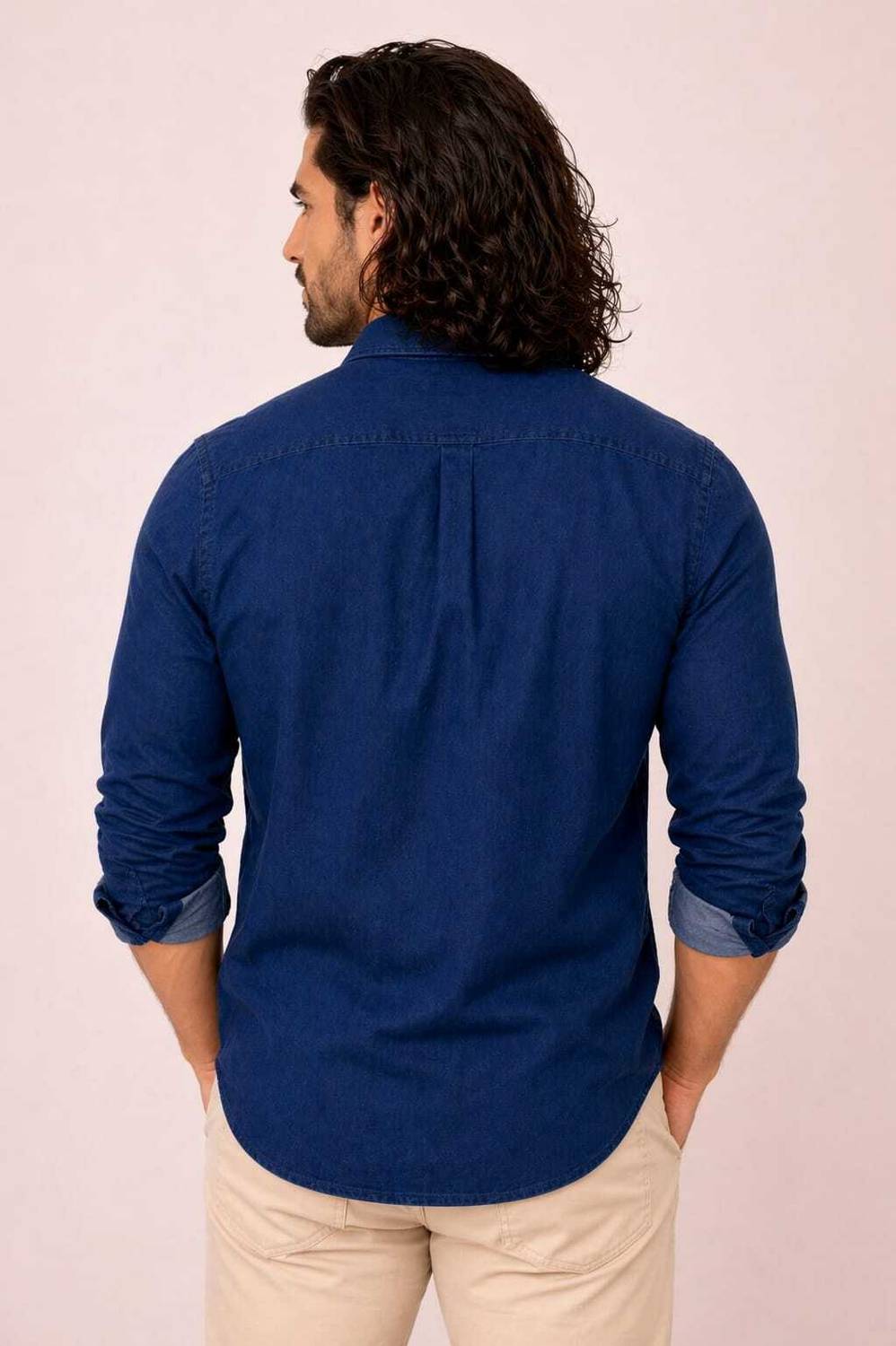 FDN Men Dark Blue Casual Shirt - Image 2