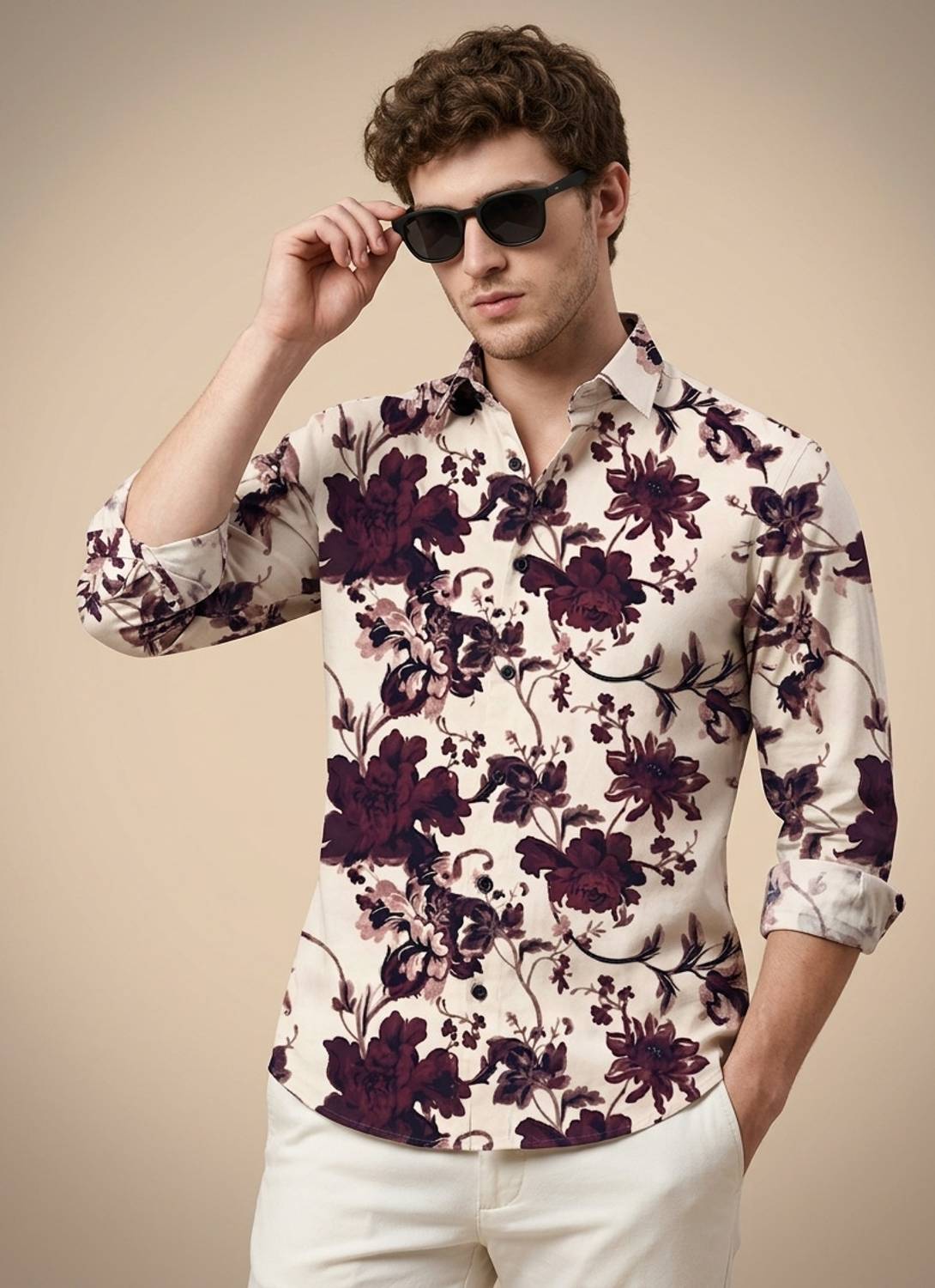 Roadster Men Slim Fit Floral Print Spread Collar Casual Shirt