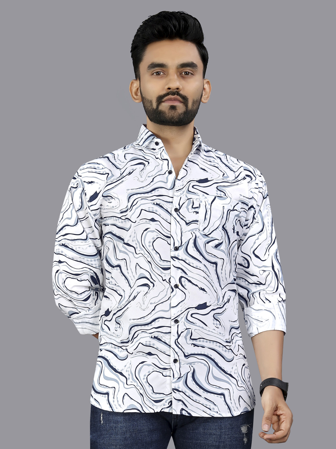 Image of METRONAUT Men Printed Casual Multicolor Shirt