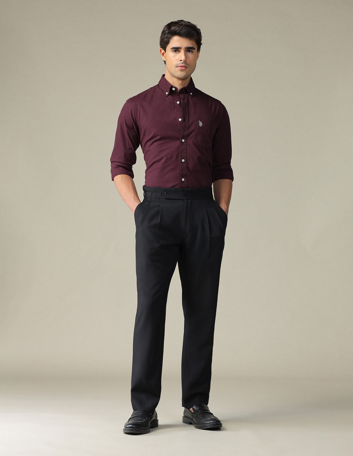 Image of U.S. POLO ASSN. Men Solid Casual Red Shirt
