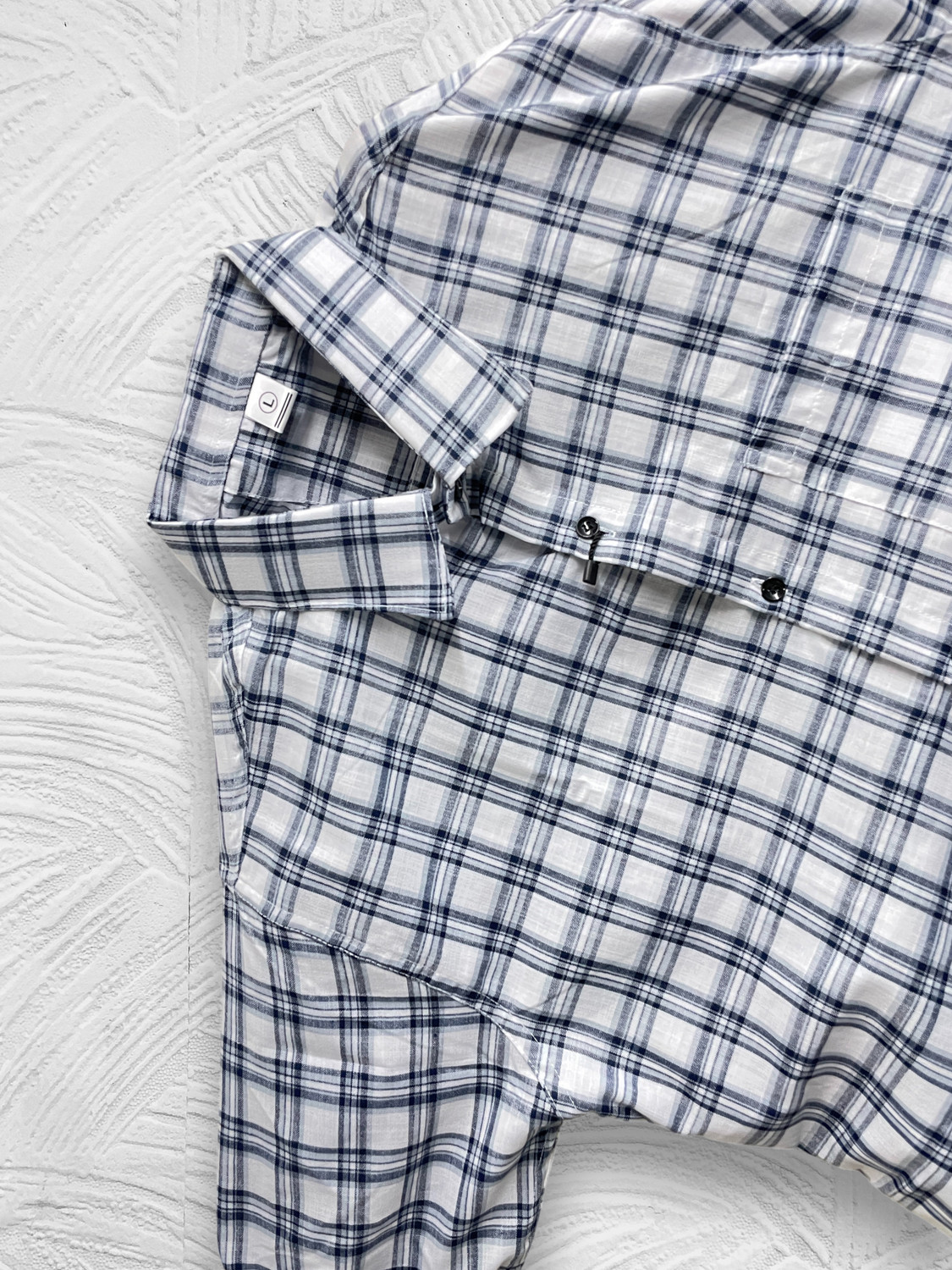 Image of SOLSTICE Men Checkered Casual White Shirt