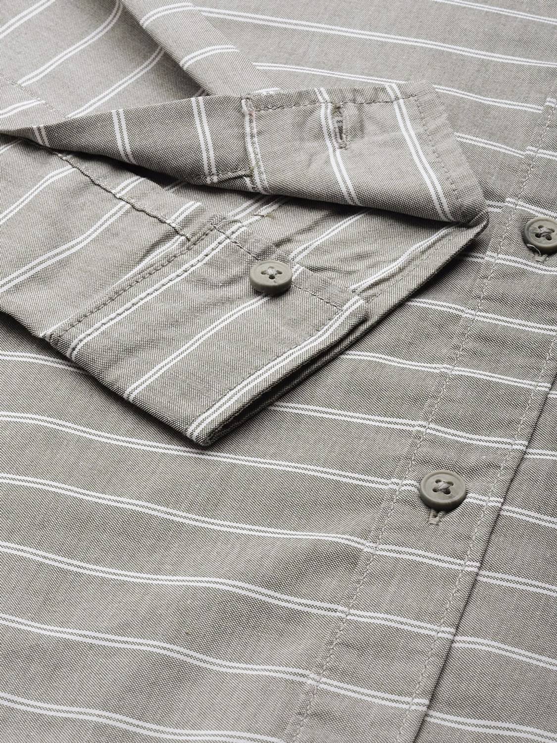 The Indian Garage Co. Men Striped Green Shirt - Image 4