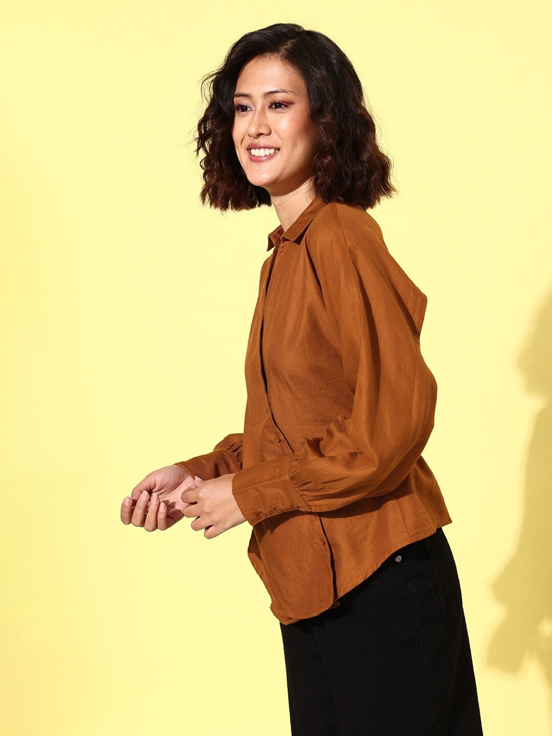 Image of Roadster Women Solid Casual Red Shirt