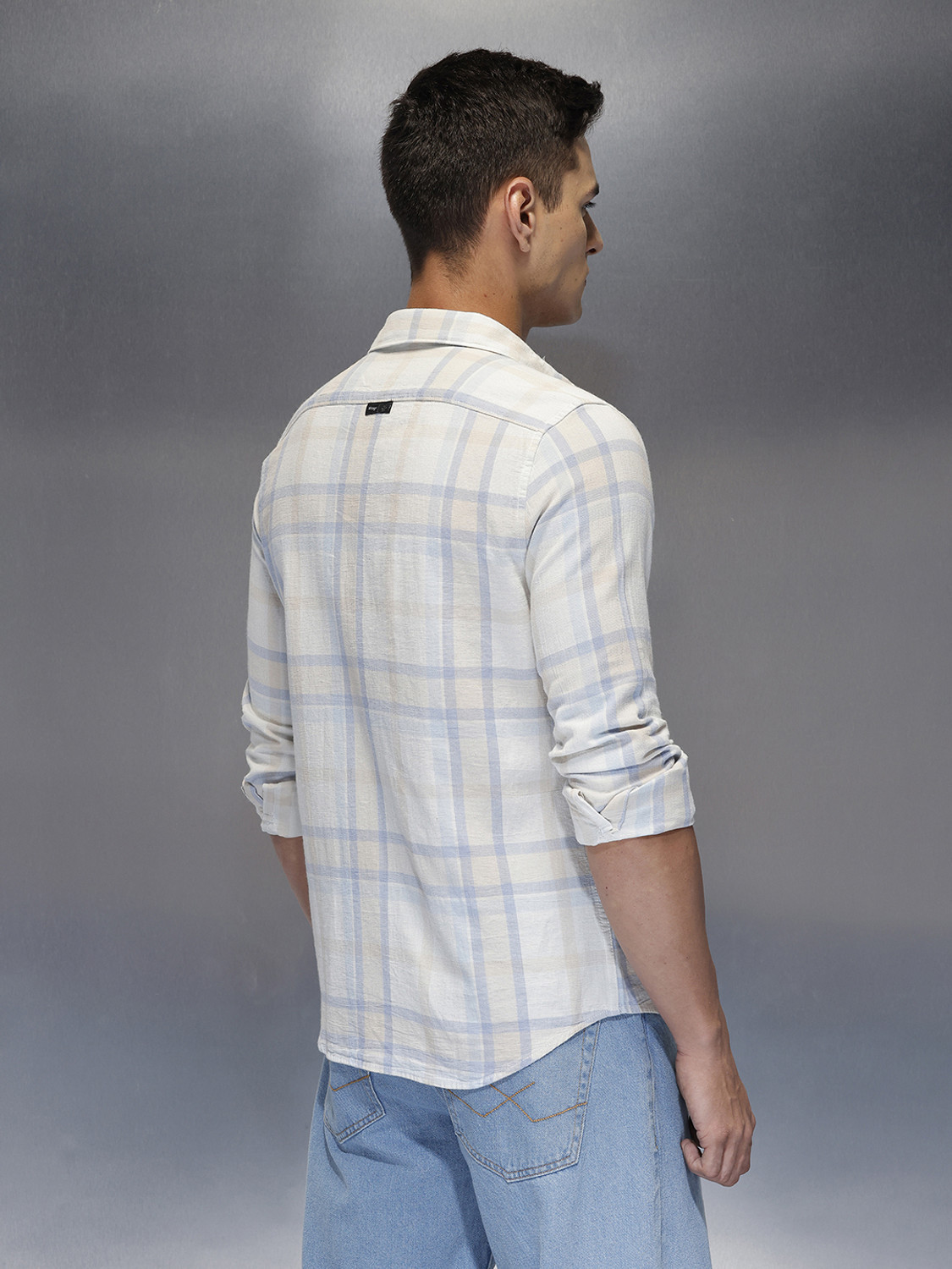 Image of WROGN Men Slim Fit Checkered Casual Shirt