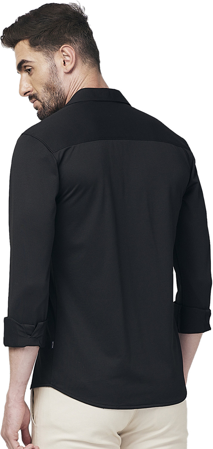 Image of KILLER Men Striped Casual Black Shirt