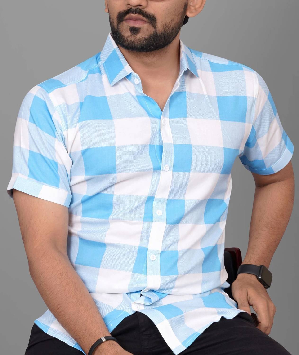 METRONAUT Men Regular Fit Checkered Spread Collar Casual Shirt