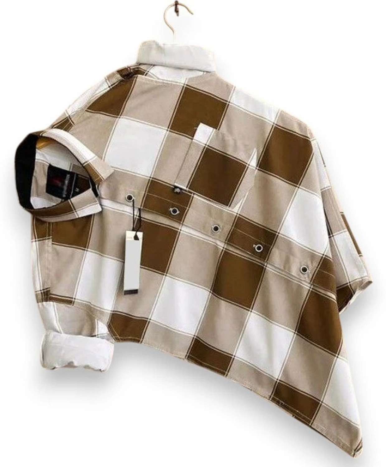 Image of DM FASHION Men Printed Casual Brown Shirt