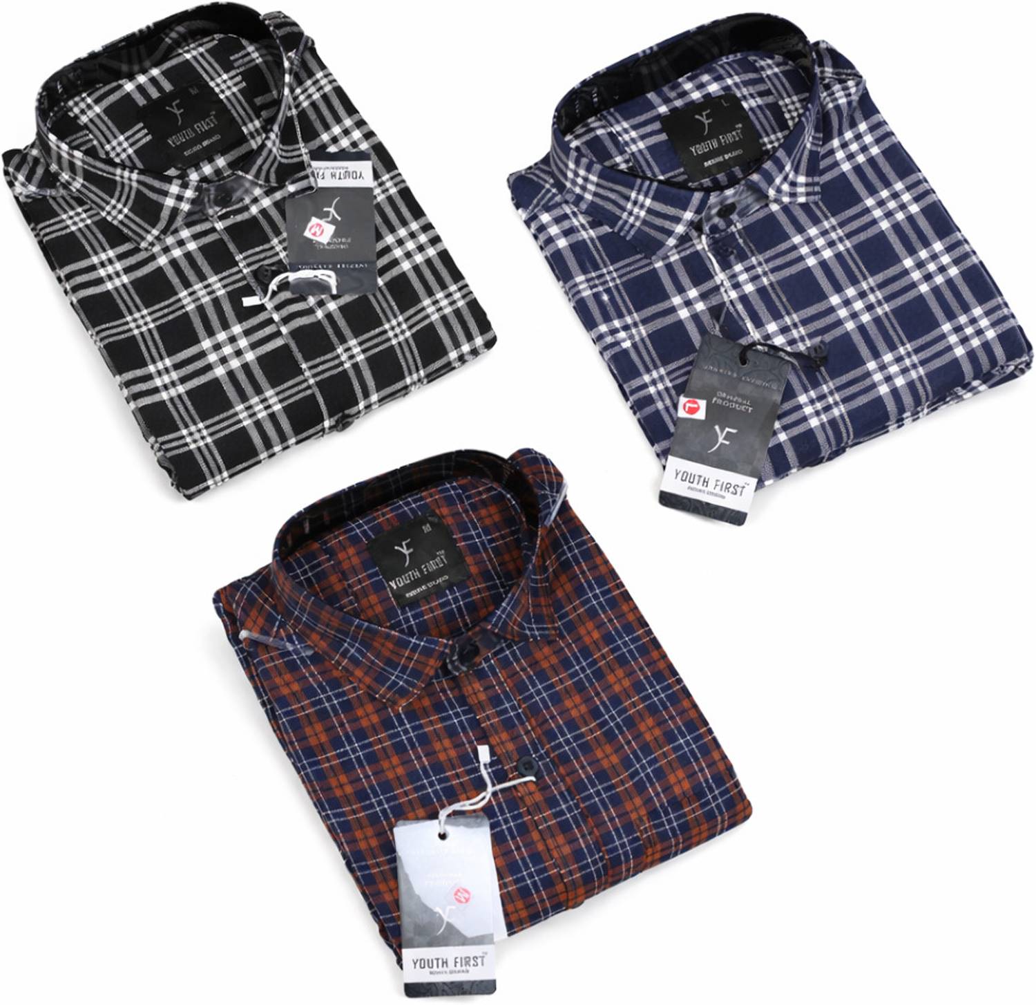 youth first Men Regular Fit Checkered Spread Collar Casual Shirt