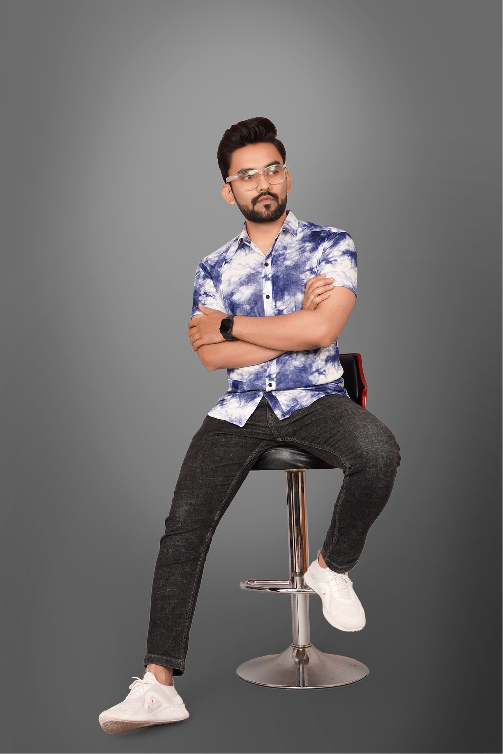 Image of Voroxy Men Dyed /Ombre Casual Multicolor Shirt