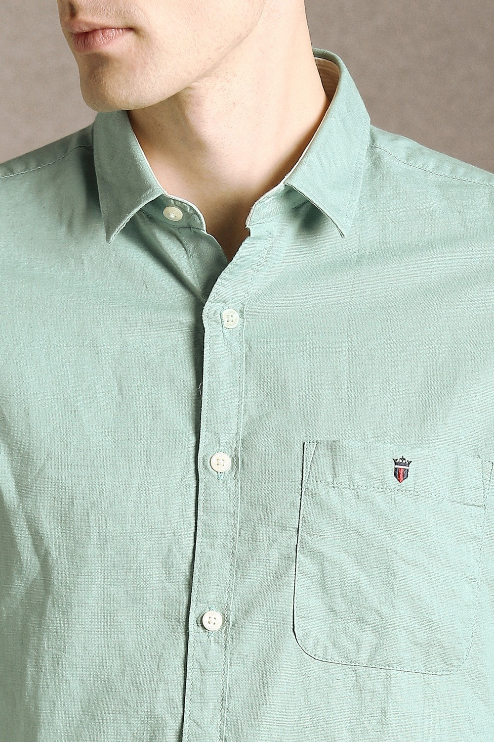 Image of LOUIS PHILIPPE Men Slim Fit Solid Casual Shirt