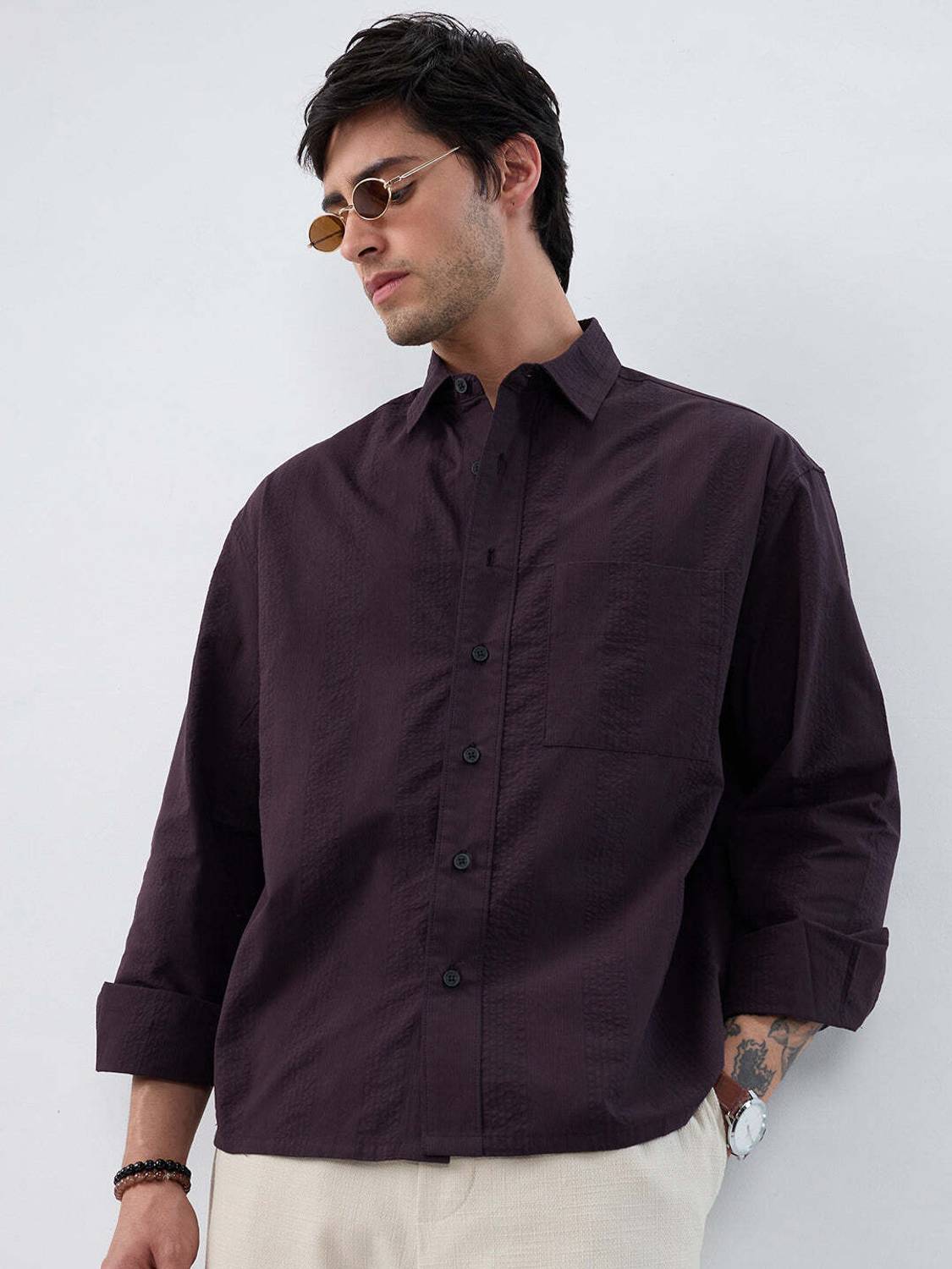 VASTRADO Men Purple Casual Shirt - Image 1