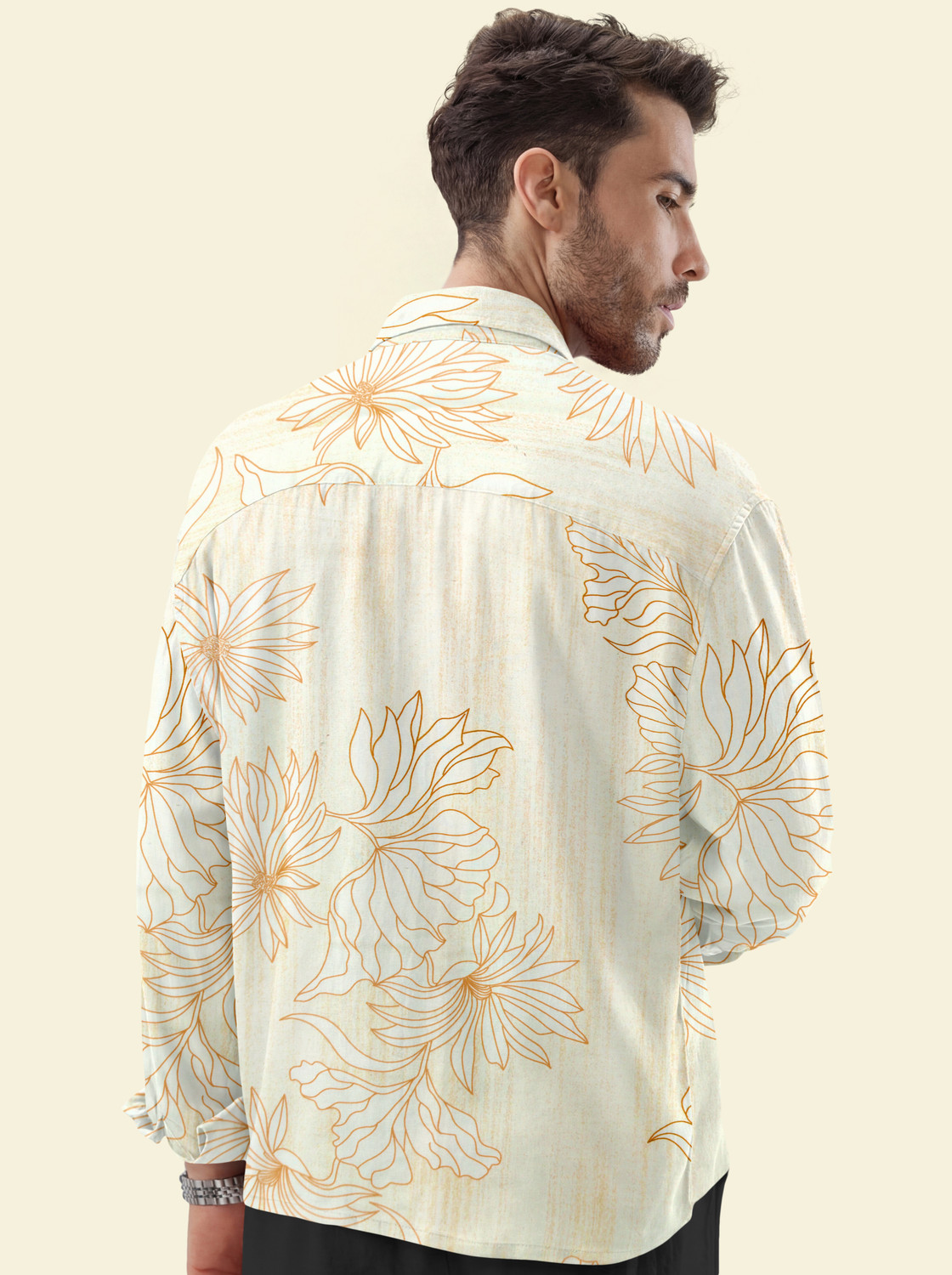 Image of vdlooks Men Relaxed Fit Floral Print Casual Shirt