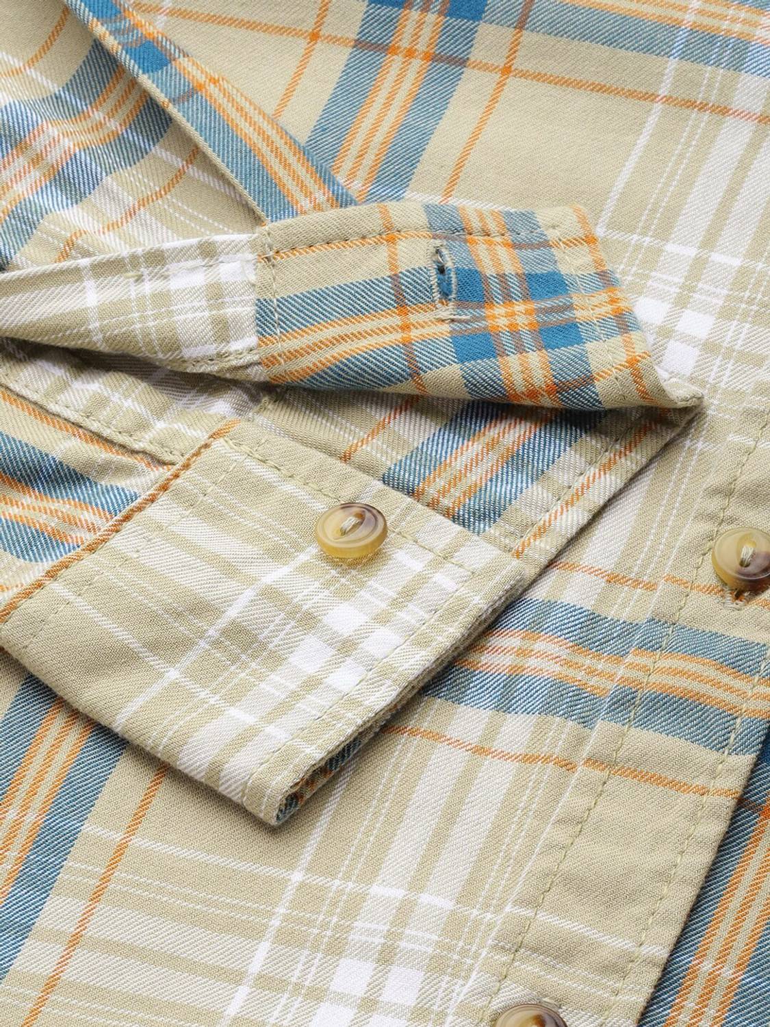 The Indian Garage Co. Men Green Checkered Casual Shirt - Image 3