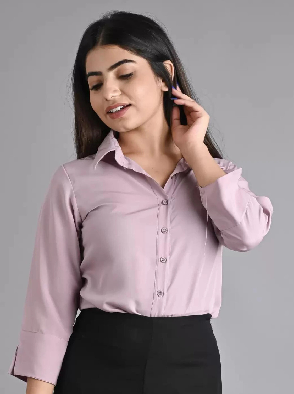 Image of MAGHMA Women Solid Casual Purple Shirt