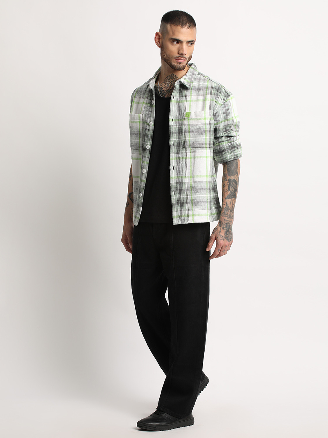 Image of THE BEAR HOUSE Men Checkered Casual Multicolor Shirt