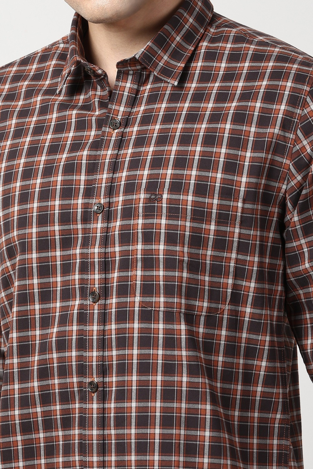 Image of PETER ENGLAND Men Checkered Casual Multicolor Shirt