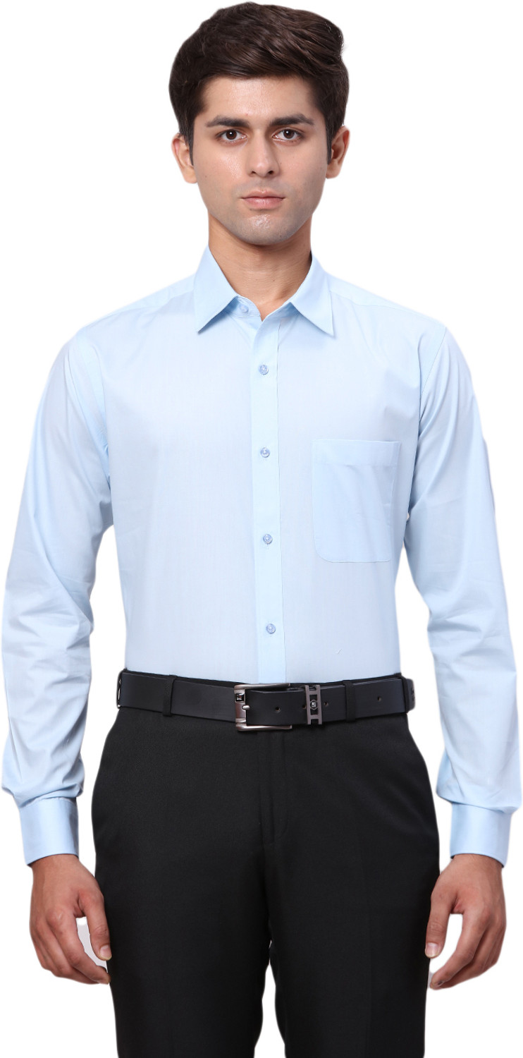 Image of Raymond Men Slim Fit Solid Cut Away Collar Formal Shirt