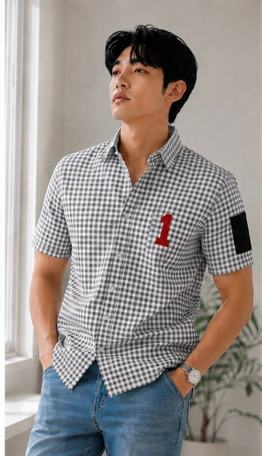 Image of Mj fashion Men Checkered Casual Multicolor Shirt