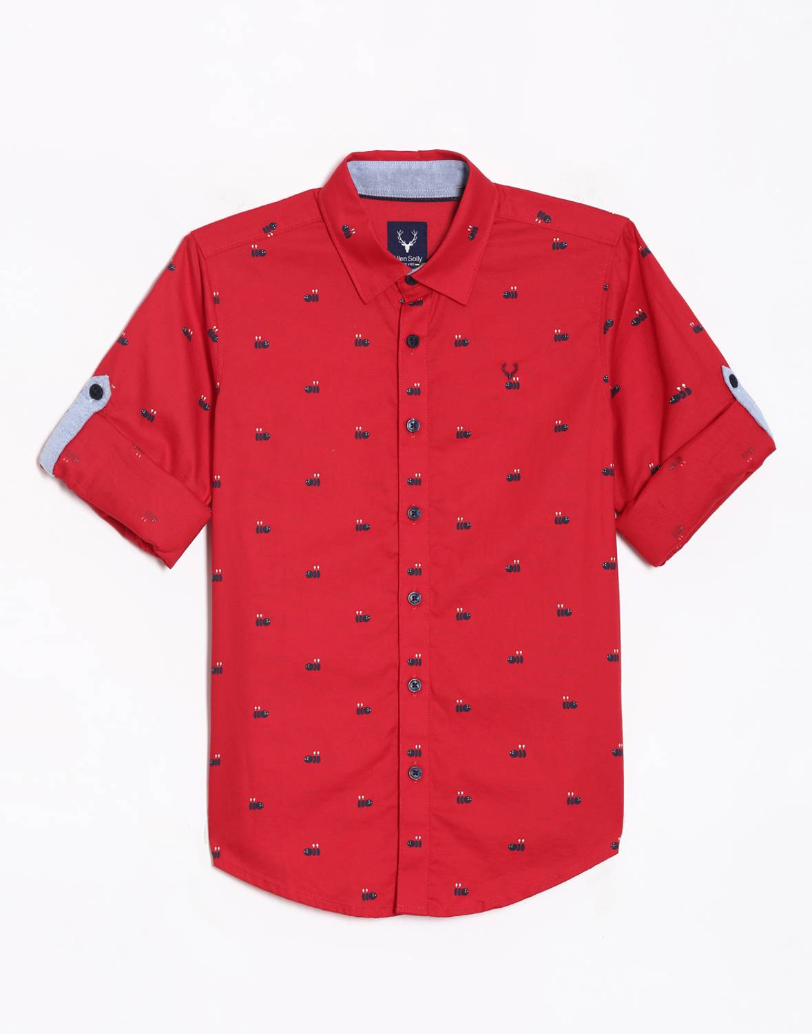 Allen Solly Boys Printed Casual Red Shirt