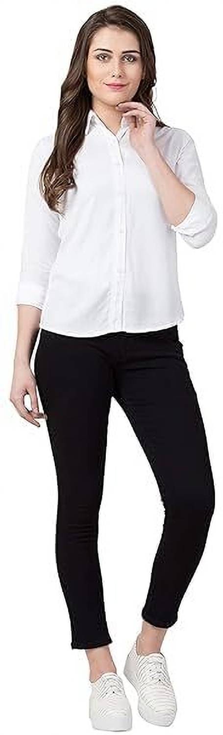 Atriyo Women Solid Casual Black Shirt