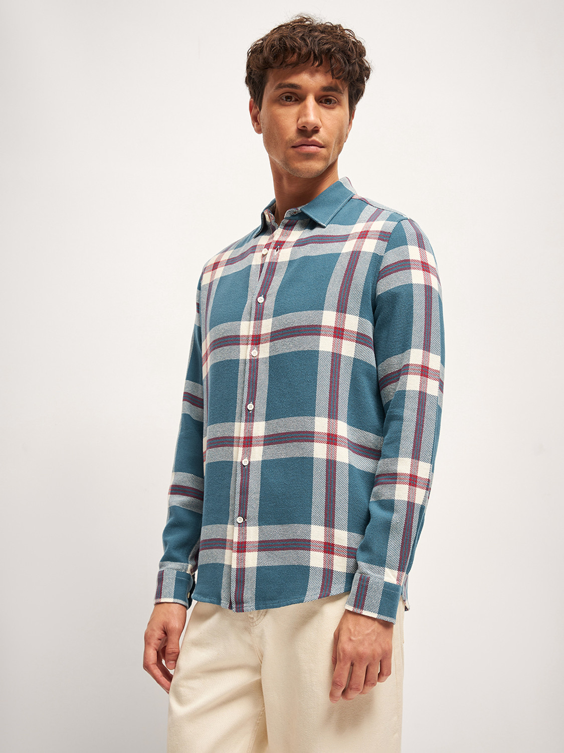 Image of THE BEAR HOUSE Men Checkered Casual Multicolor Shirt