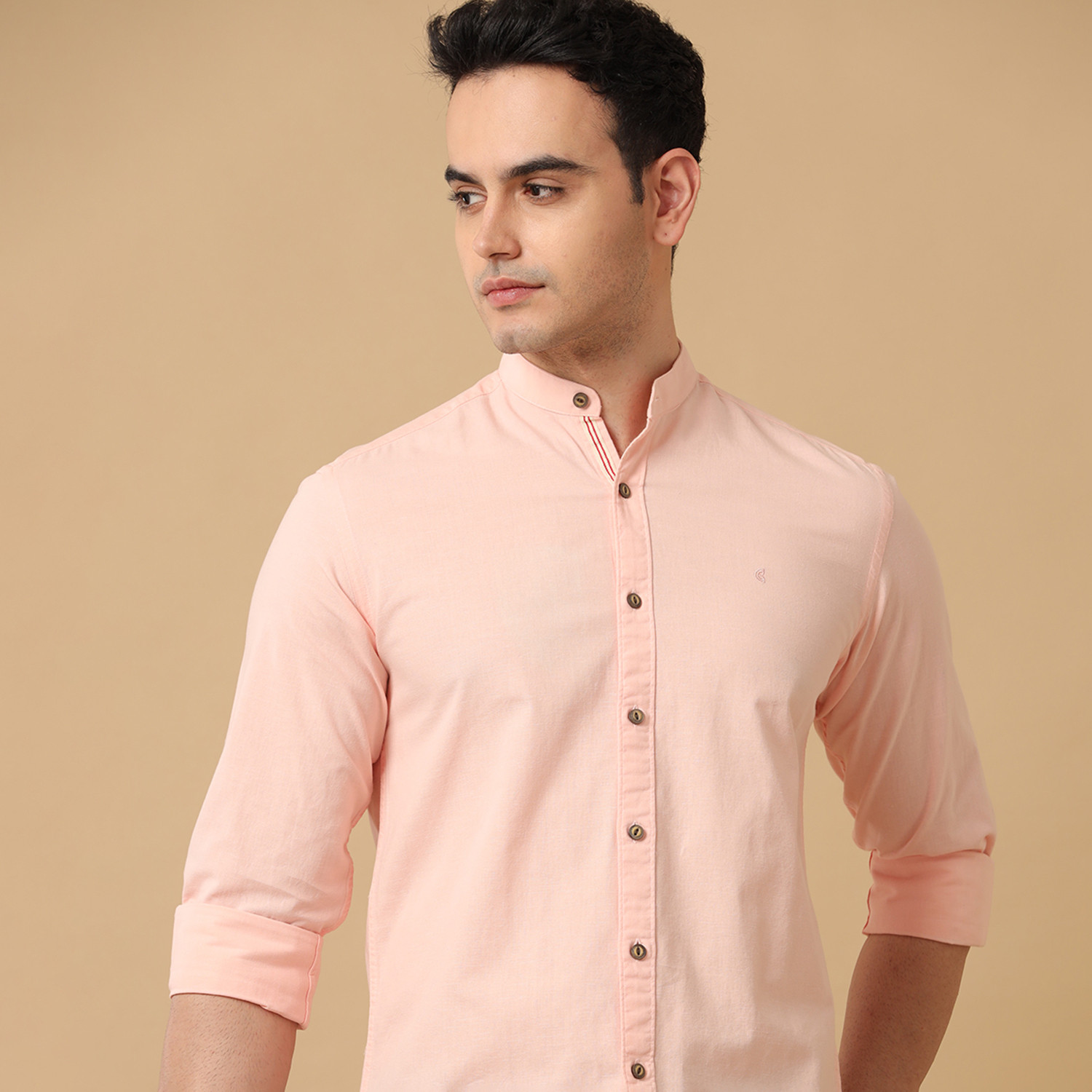 Image of CAVALLO BY LINEN CLUB Men Solid Casual Pink Shirt