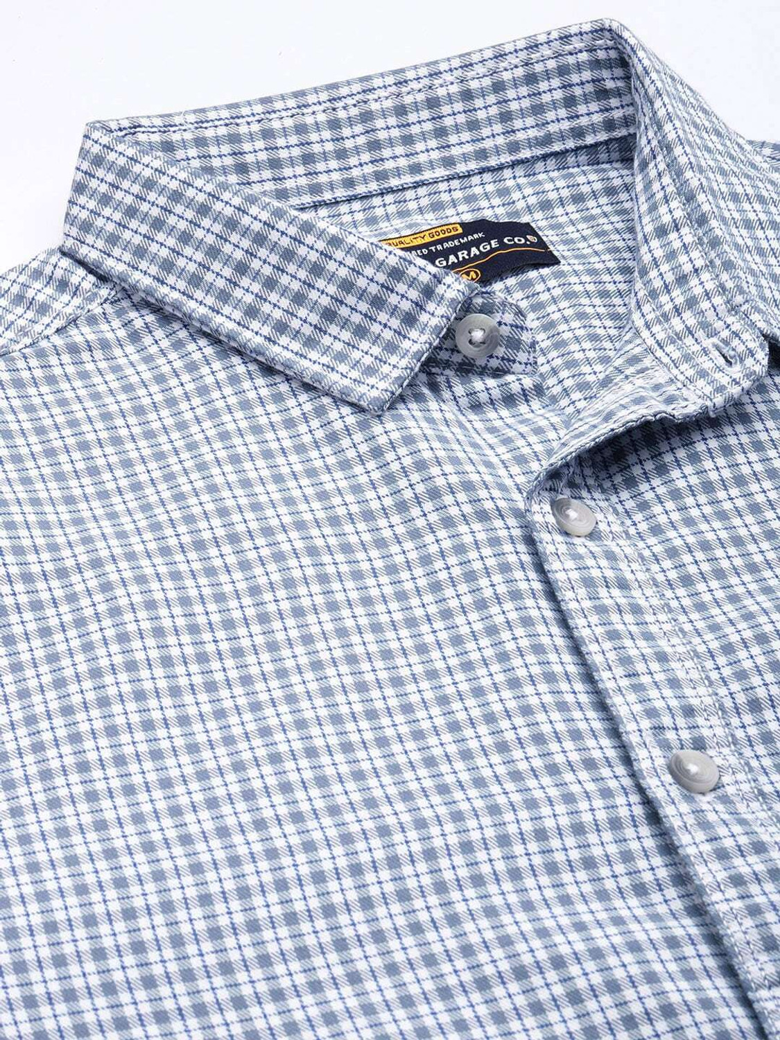 Image of The Indian Garage Co. Men Checkered Casual Blue Shirt