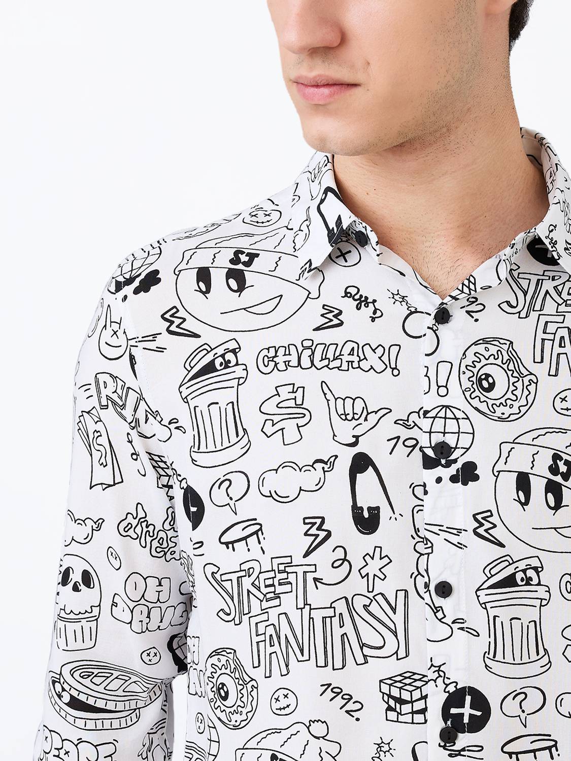 Spykar Men White Printed Casual Shirt - Image 4