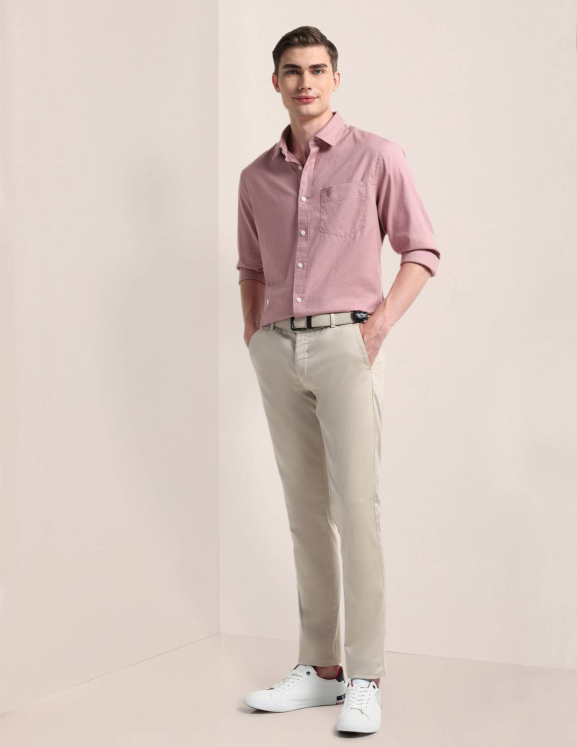 U.S. POLO ASSN. Men Pink Casual Shirt - Image 3