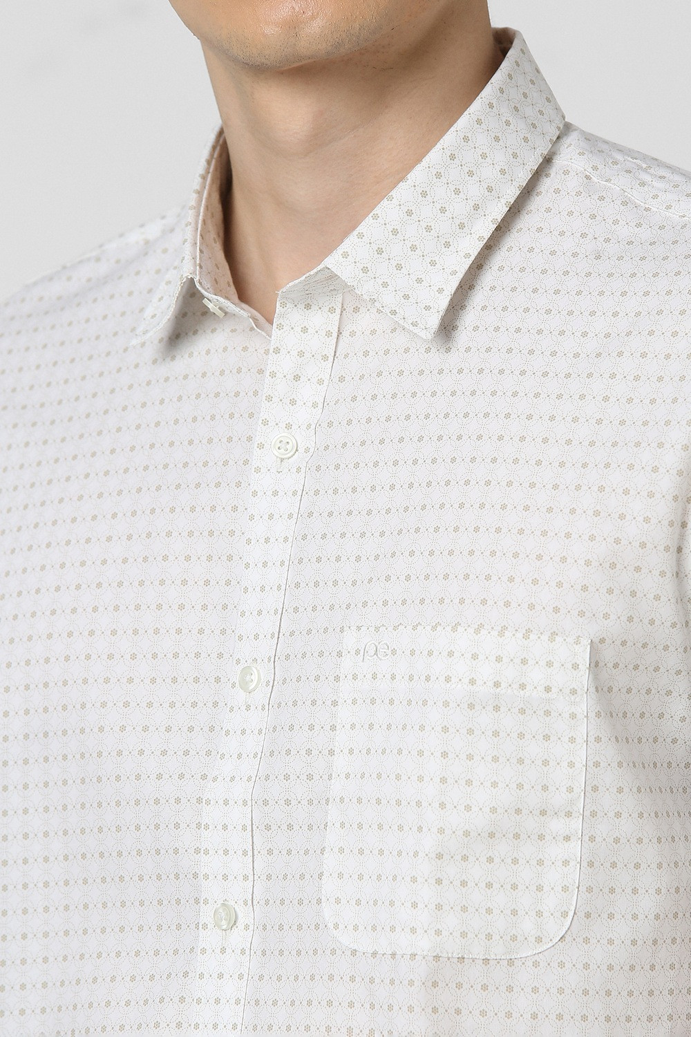 Image of PETER ENGLAND Men Printed Casual White Shirt