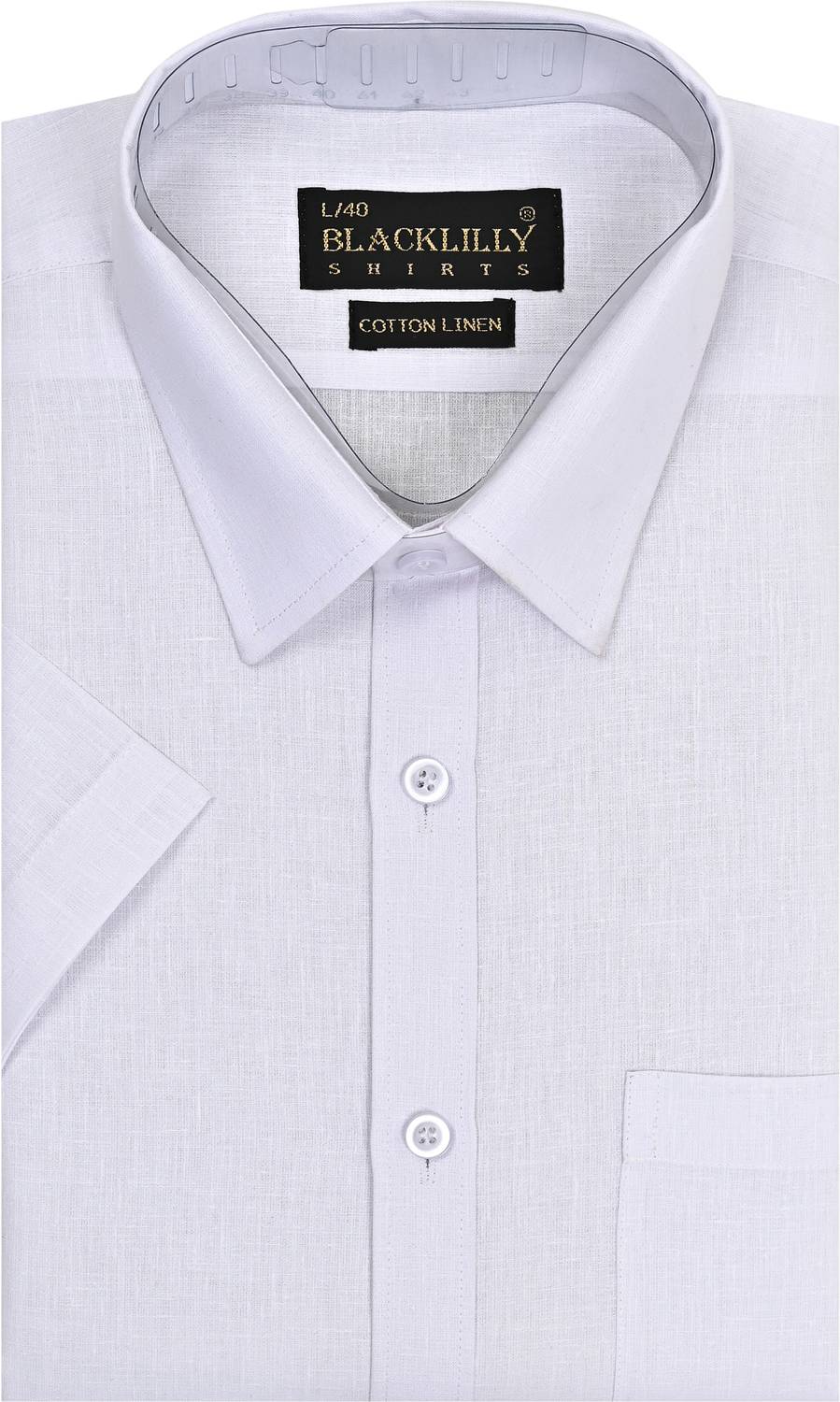 CottonMS Men Solid Casual White Shirt