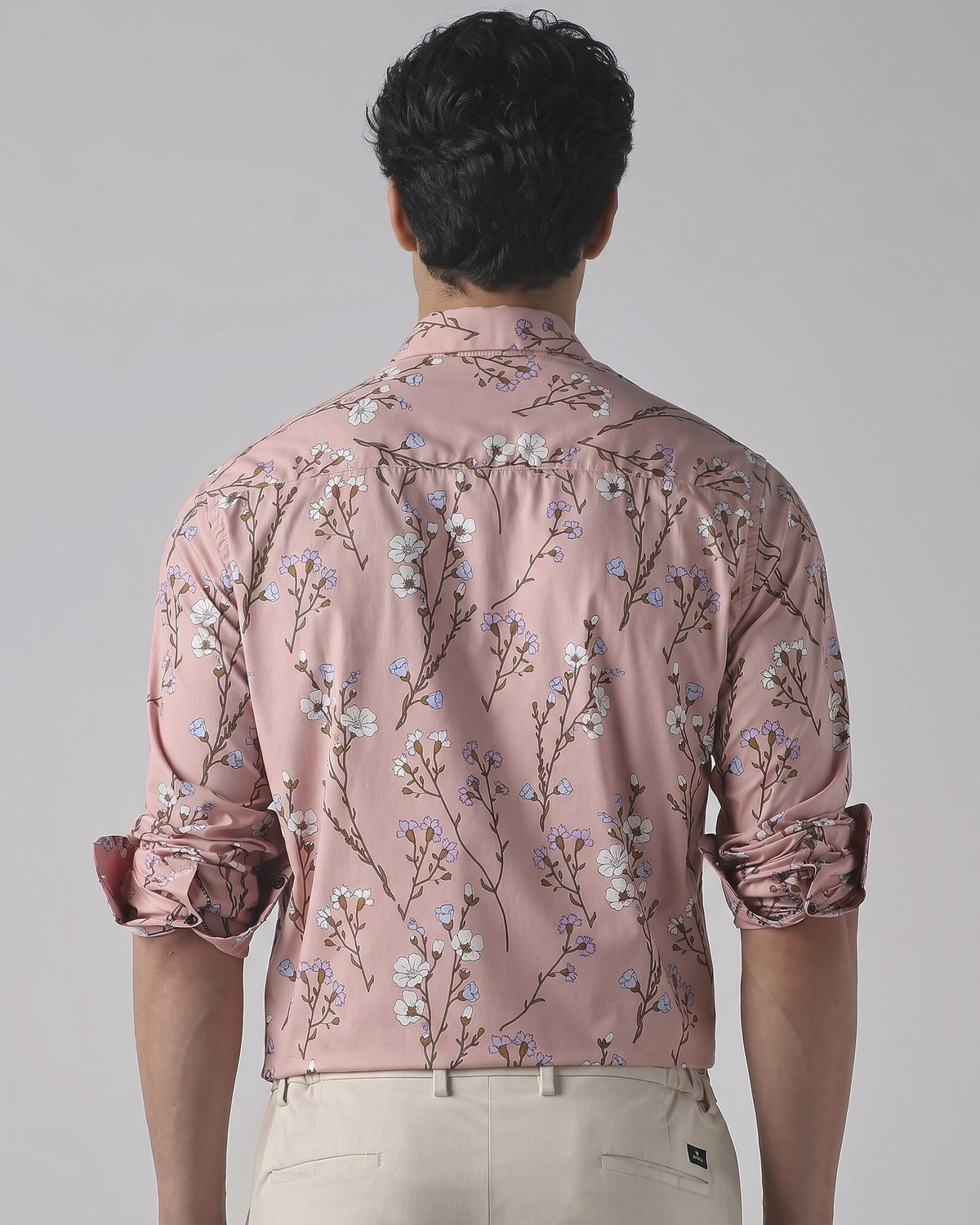 Image of MUFTI Men Slim Fit Printed Spread Collar Casual Shirt