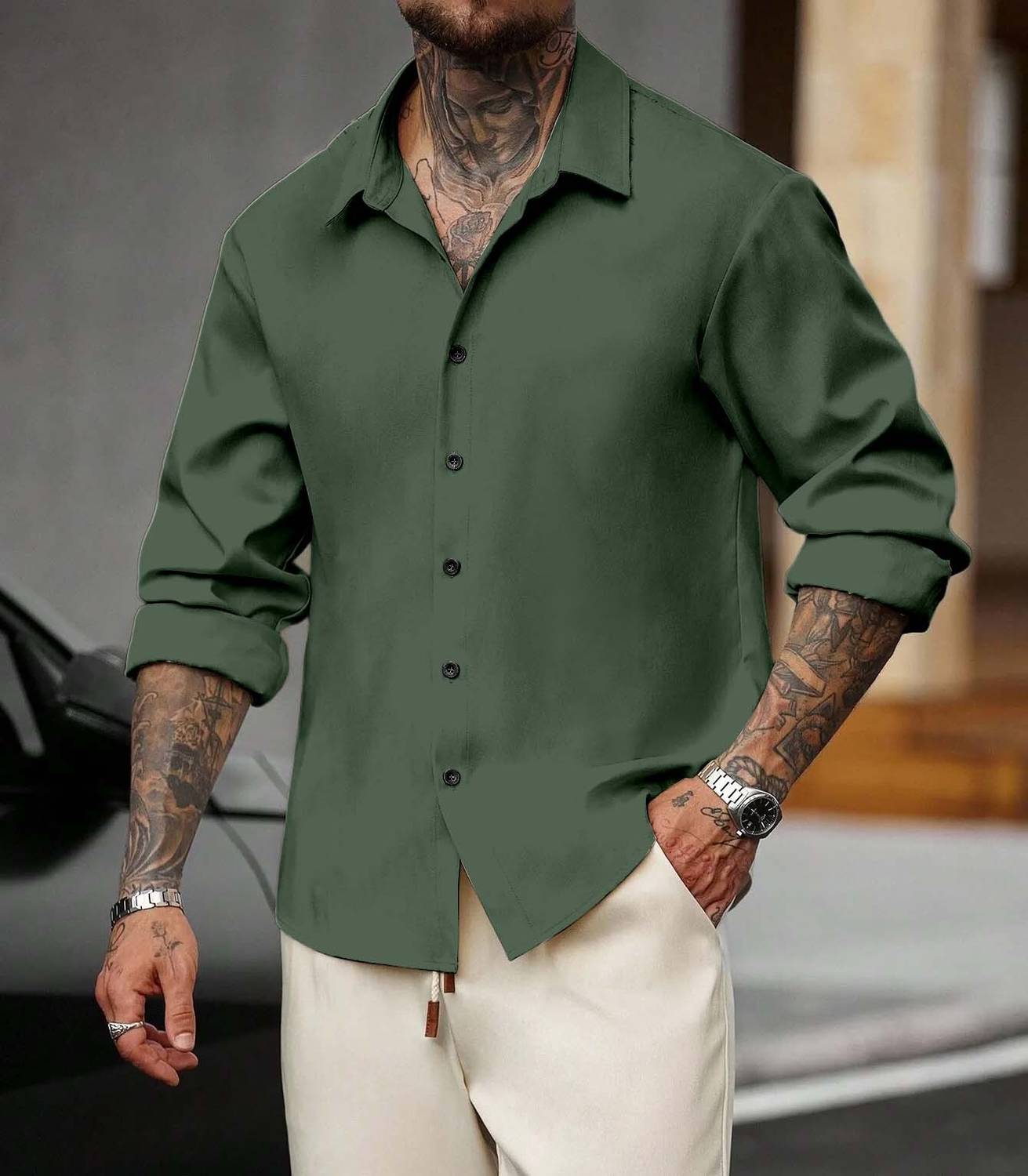 DarkSquare Men Green Casual Shirt - Image 1