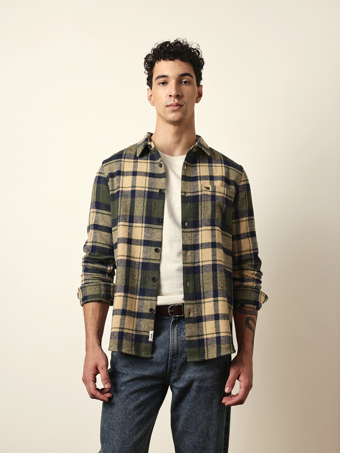 Image of THE BEAR HOUSE Men Checkered Casual Multicolor Shirt